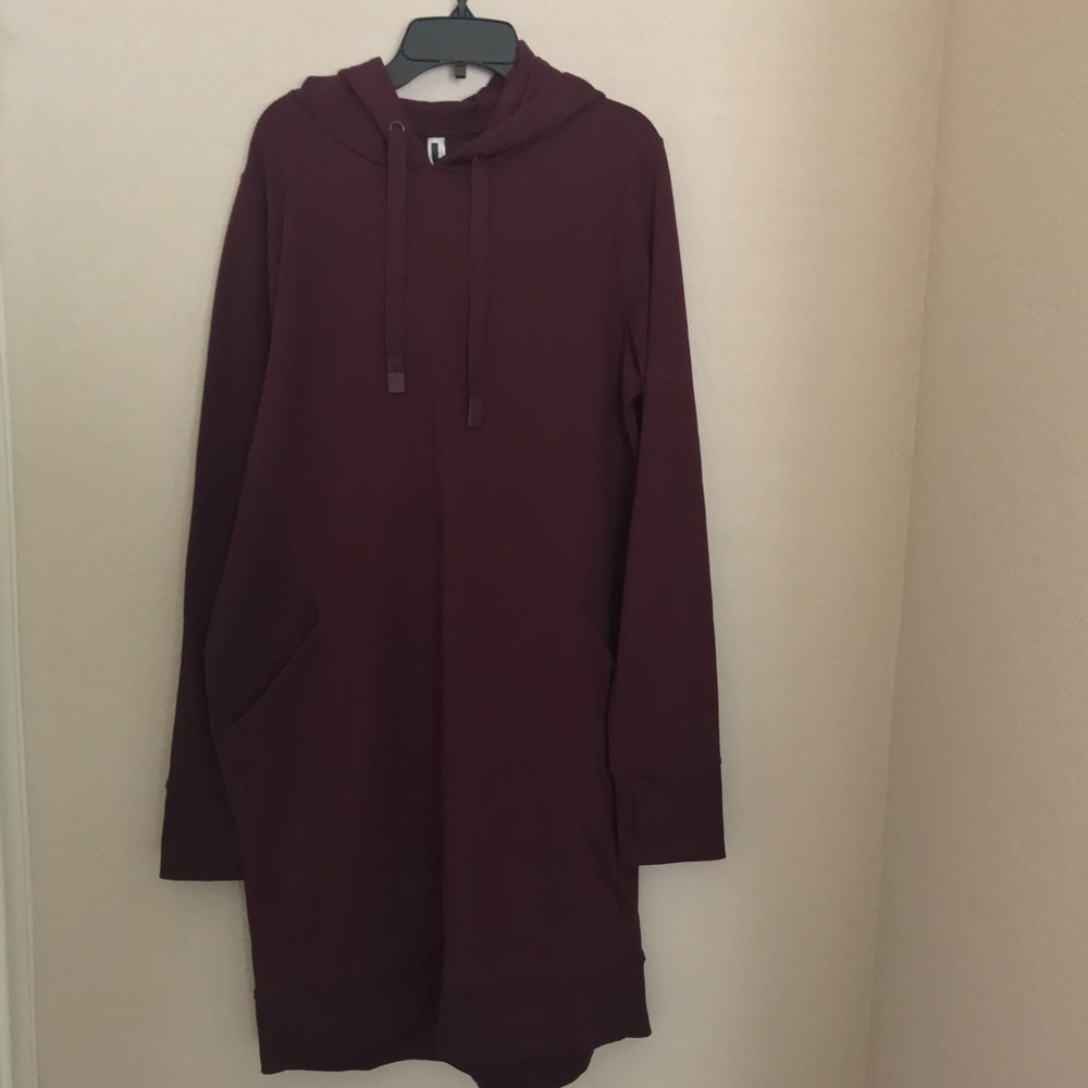 Athleta Triumph Sweatshirt Dress Antique Burgundy - Picture 4 of 10